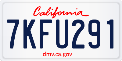 CA license plate 7KFU291