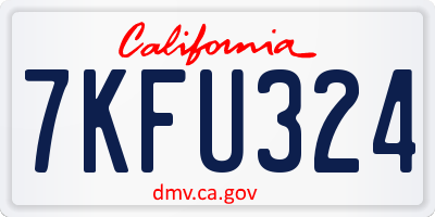 CA license plate 7KFU324