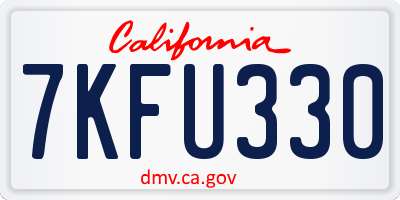 CA license plate 7KFU330