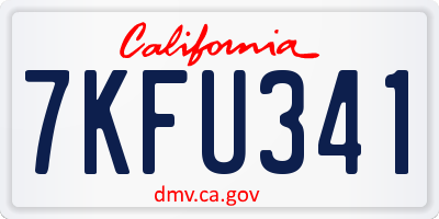 CA license plate 7KFU341