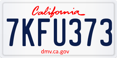 CA license plate 7KFU373