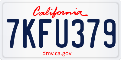 CA license plate 7KFU379