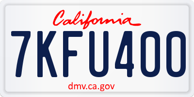 CA license plate 7KFU400