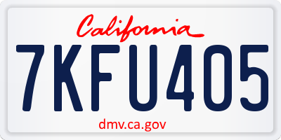 CA license plate 7KFU405