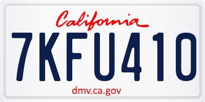 CA license plate 7KFU410