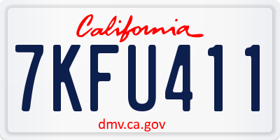 CA license plate 7KFU411