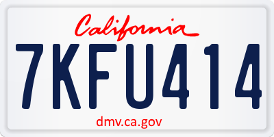 CA license plate 7KFU414
