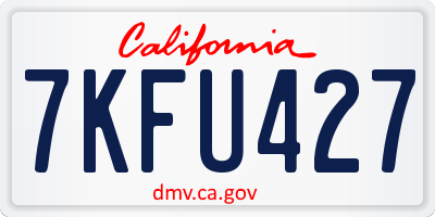 CA license plate 7KFU427