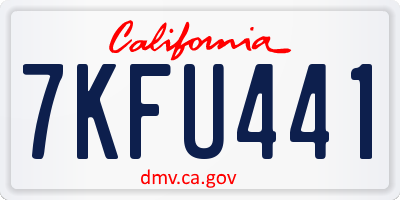CA license plate 7KFU441