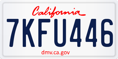 CA license plate 7KFU446