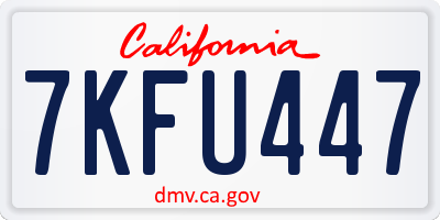CA license plate 7KFU447