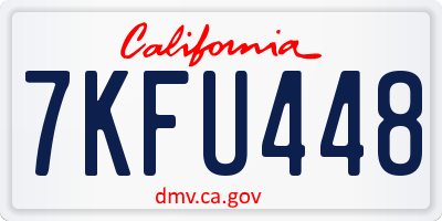 CA license plate 7KFU448