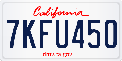 CA license plate 7KFU450