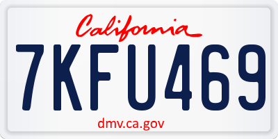 CA license plate 7KFU469
