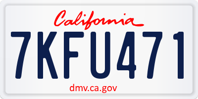 CA license plate 7KFU471
