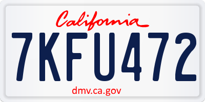 CA license plate 7KFU472