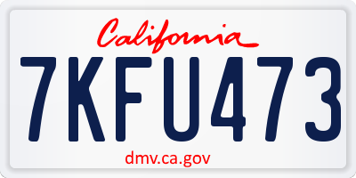 CA license plate 7KFU473