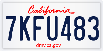 CA license plate 7KFU483