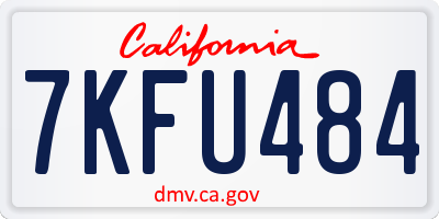 CA license plate 7KFU484