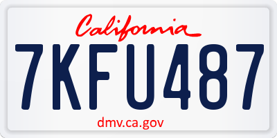CA license plate 7KFU487