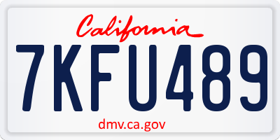 CA license plate 7KFU489