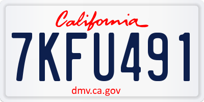 CA license plate 7KFU491