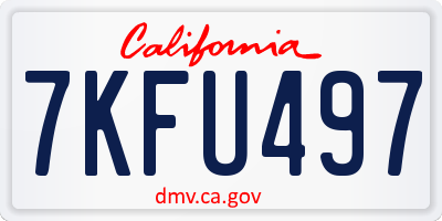 CA license plate 7KFU497