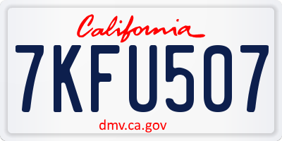 CA license plate 7KFU507
