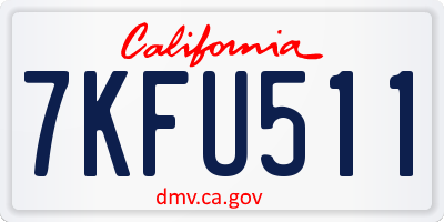 CA license plate 7KFU511