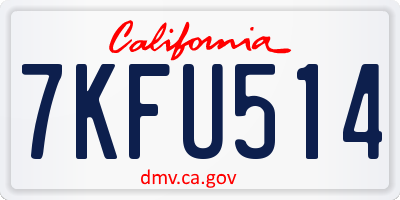CA license plate 7KFU514
