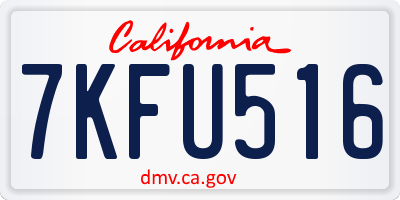 CA license plate 7KFU516