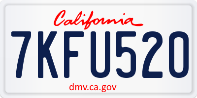 CA license plate 7KFU520