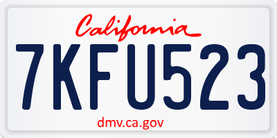 CA license plate 7KFU523