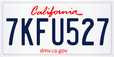 CA license plate 7KFU527