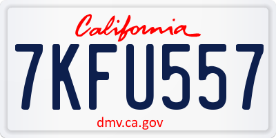 CA license plate 7KFU557