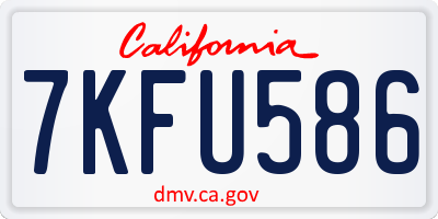 CA license plate 7KFU586