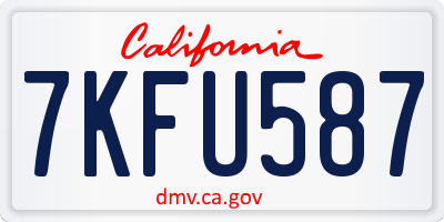 CA license plate 7KFU587