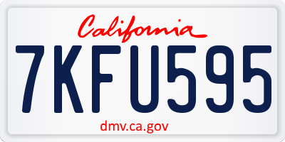 CA license plate 7KFU595