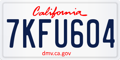 CA license plate 7KFU604