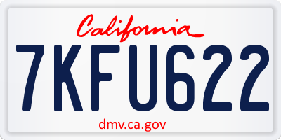 CA license plate 7KFU622