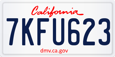 CA license plate 7KFU623
