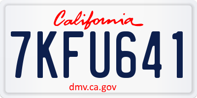 CA license plate 7KFU641