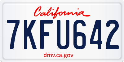 CA license plate 7KFU642