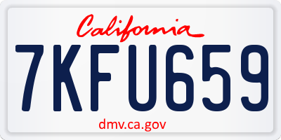 CA license plate 7KFU659