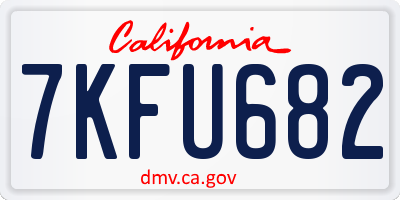 CA license plate 7KFU682