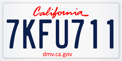 CA license plate 7KFU711