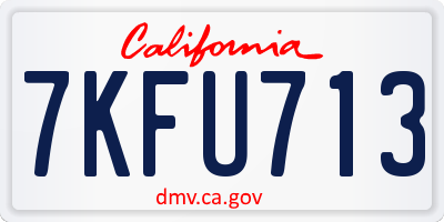 CA license plate 7KFU713