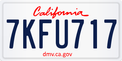 CA license plate 7KFU717