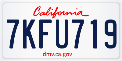 CA license plate 7KFU719