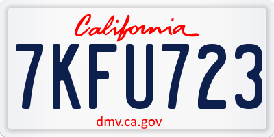 CA license plate 7KFU723